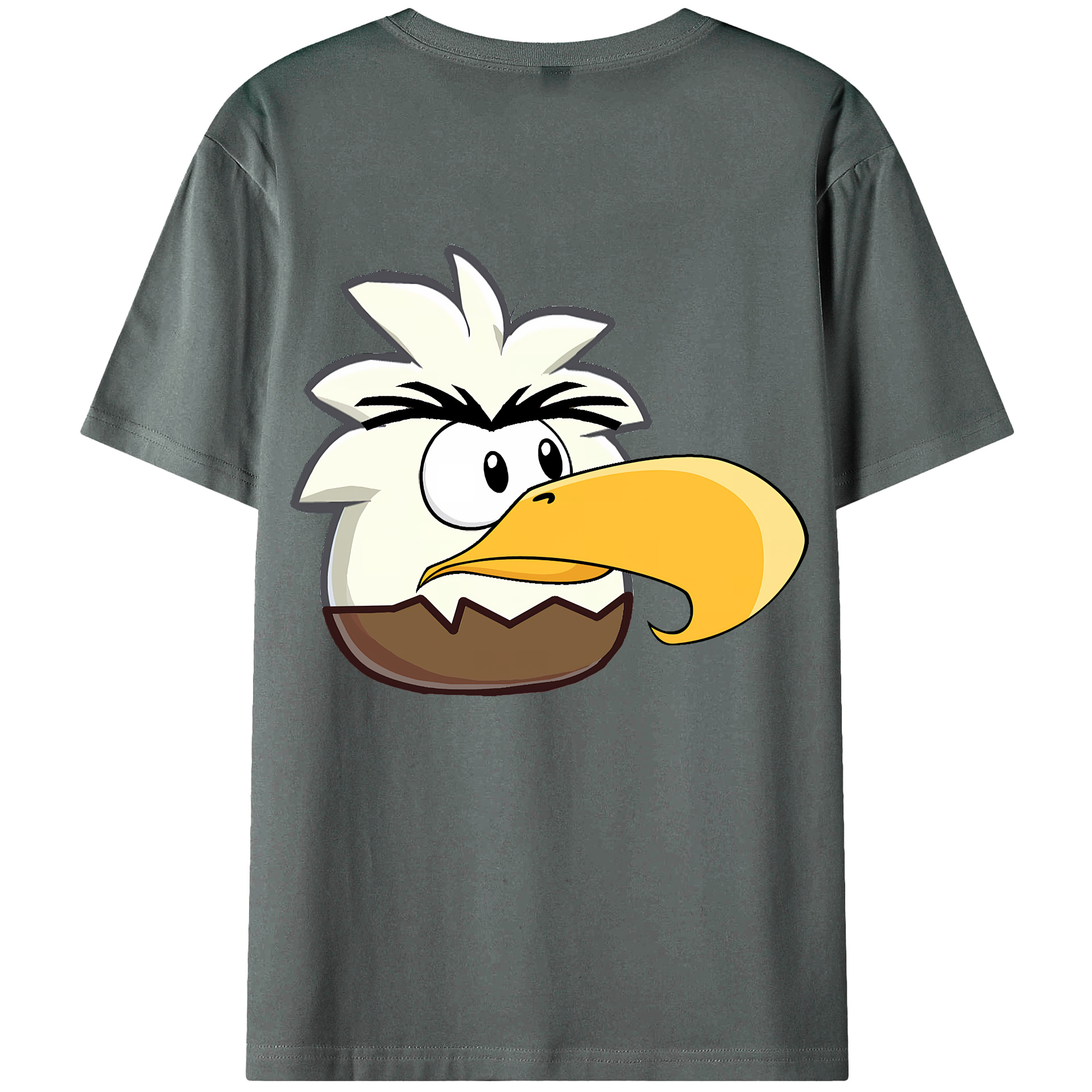 （画像用） Angry Birds アングリーバード 綿100％ メンズ半袖Tシャツ（バックプリント） 通気性